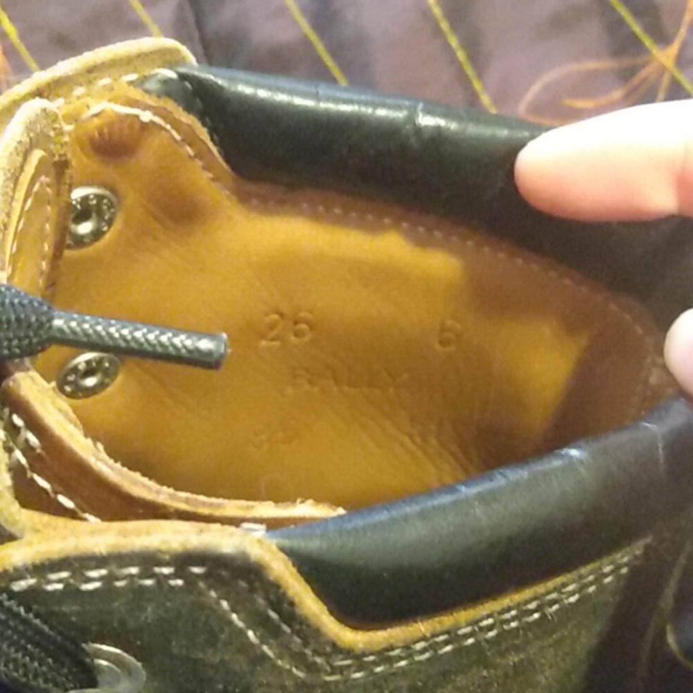 Rare Vintage Bally Black Leather Lace Up Combat Boots Size 6 - Picture 7 of 16